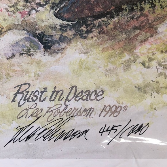 Vintage 1998 Lee Roberson Rust in Peace Limited Edition Numbered & Signed Print - Picture 3 of 6